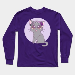 Subtle Ace Pride Cat Long Sleeve T-Shirt